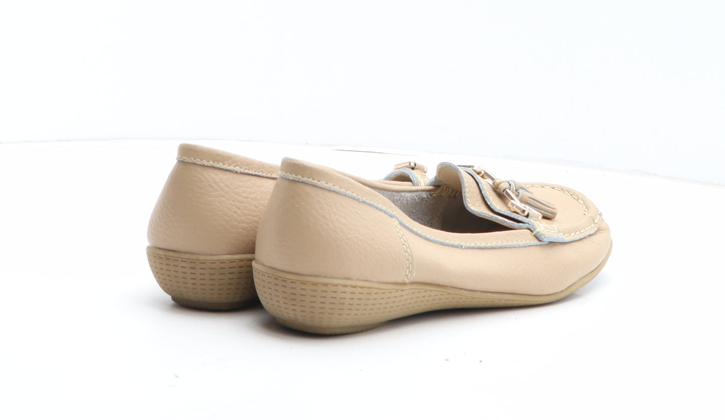 Jo & Joe Womens Beige Synthetic Loafer Casual UK