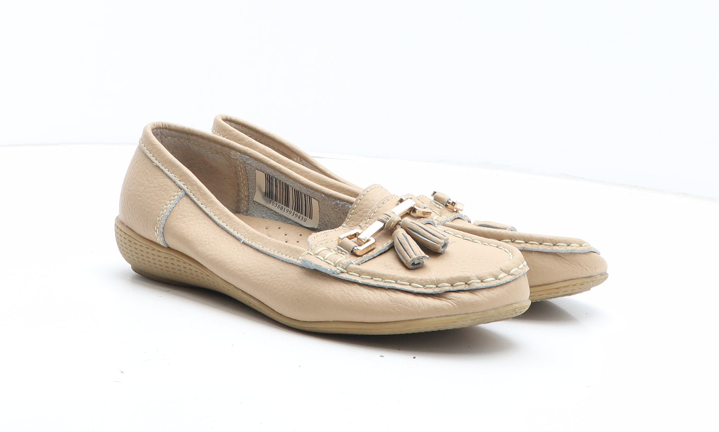 Jo & Joe Womens Beige Synthetic Loafer Casual UK