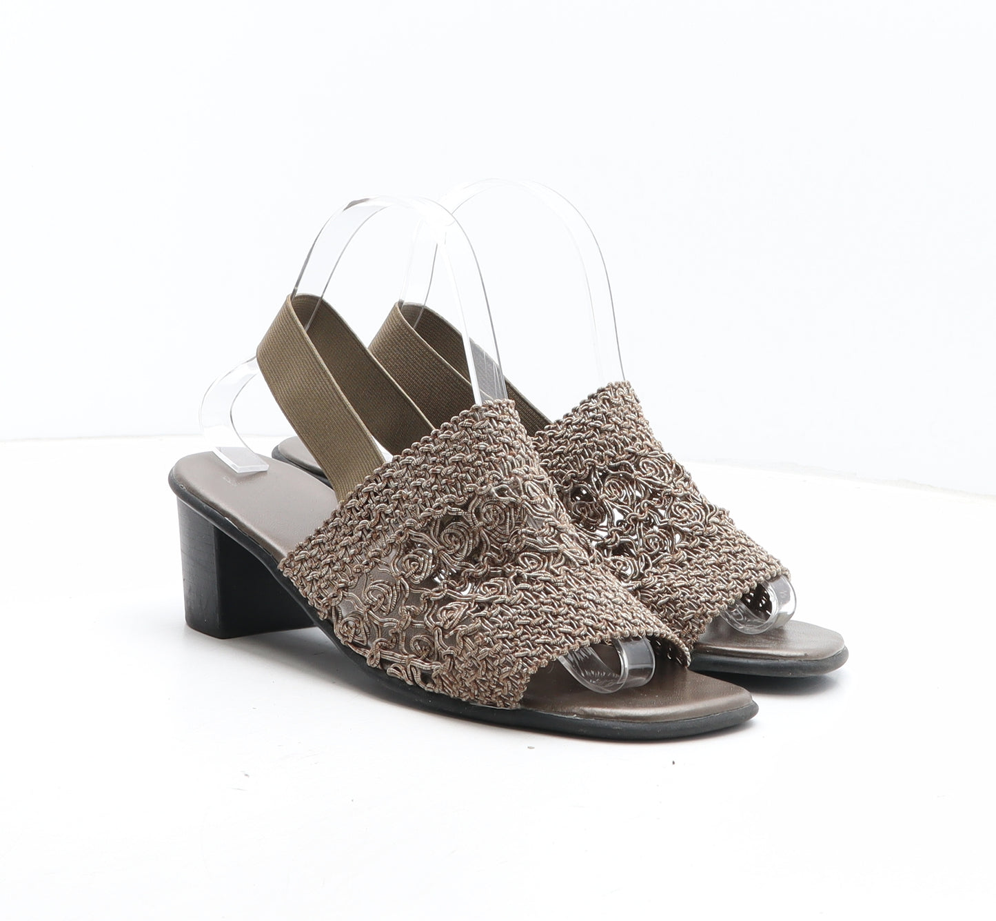 BHS Womens Brown Synthetic Slingback Heel UK