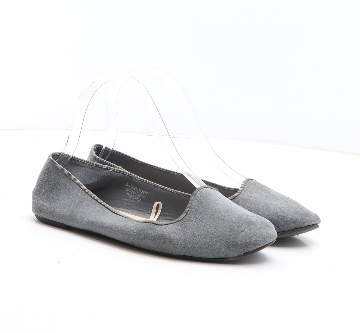 Atmosphere Womens Grey Synthetic Slip On Flat UK