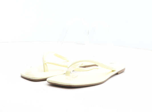Primark Womens Yellow Synthetic Thong Sandal UK