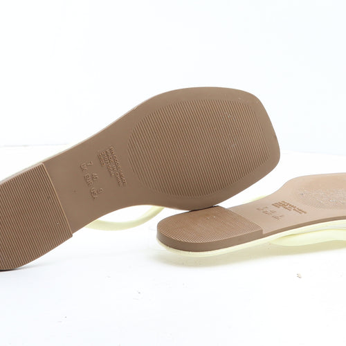 Primark Womens Yellow Synthetic Thong Sandal UK
