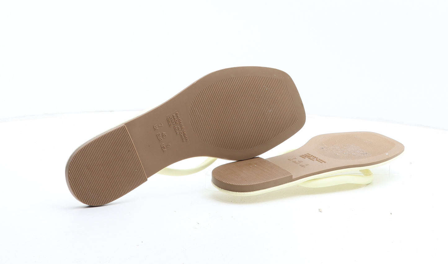 Primark Womens Yellow Synthetic Thong Sandal UK