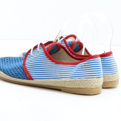 OFFICE Womens Blue Striped Synthetic Espadrille Casual UK