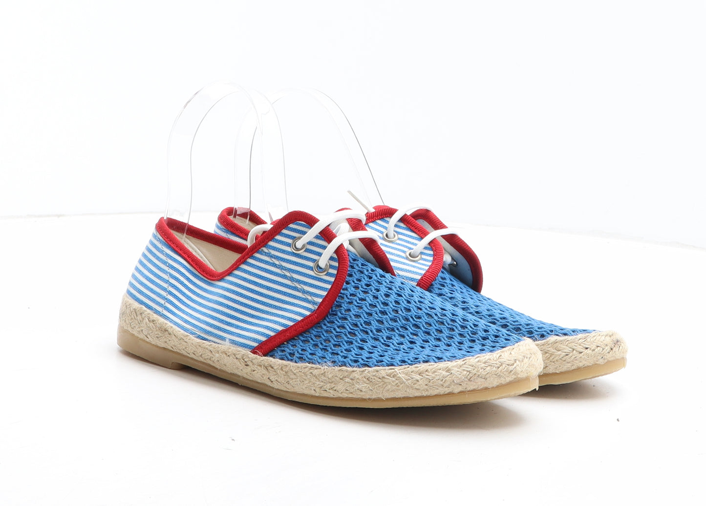 OFFICE Womens Blue Striped Synthetic Espadrille Casual UK