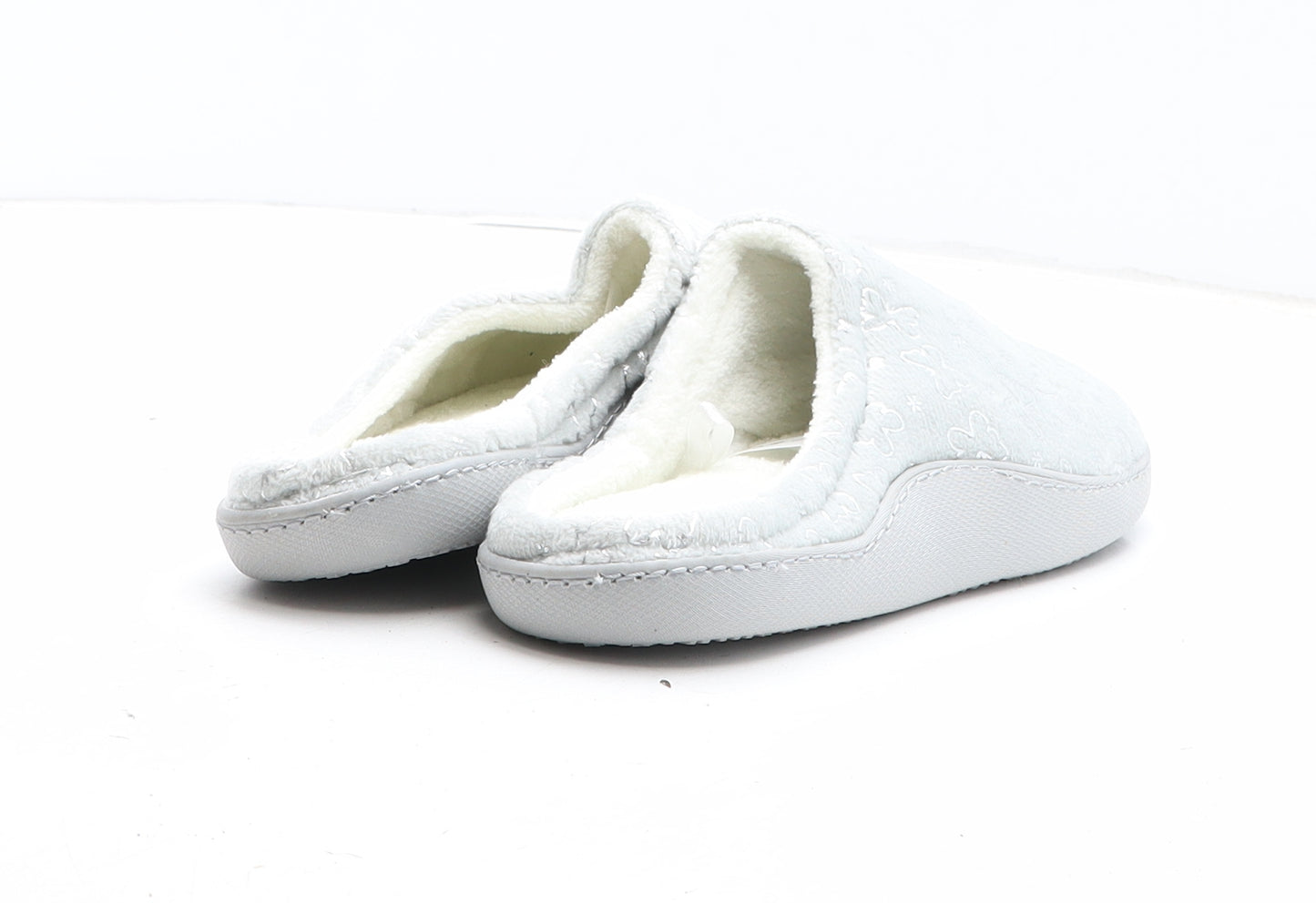 TU Womens Grey Geometric Polyester Slip On Slipper UK - Butterfly Pattern