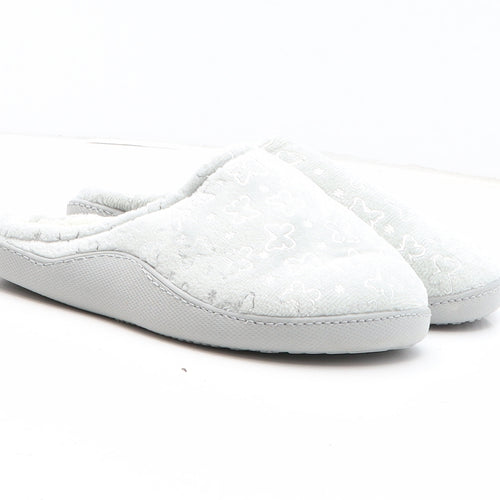 TU Womens Grey Geometric Polyester Slip On Slipper UK - Butterfly Pattern