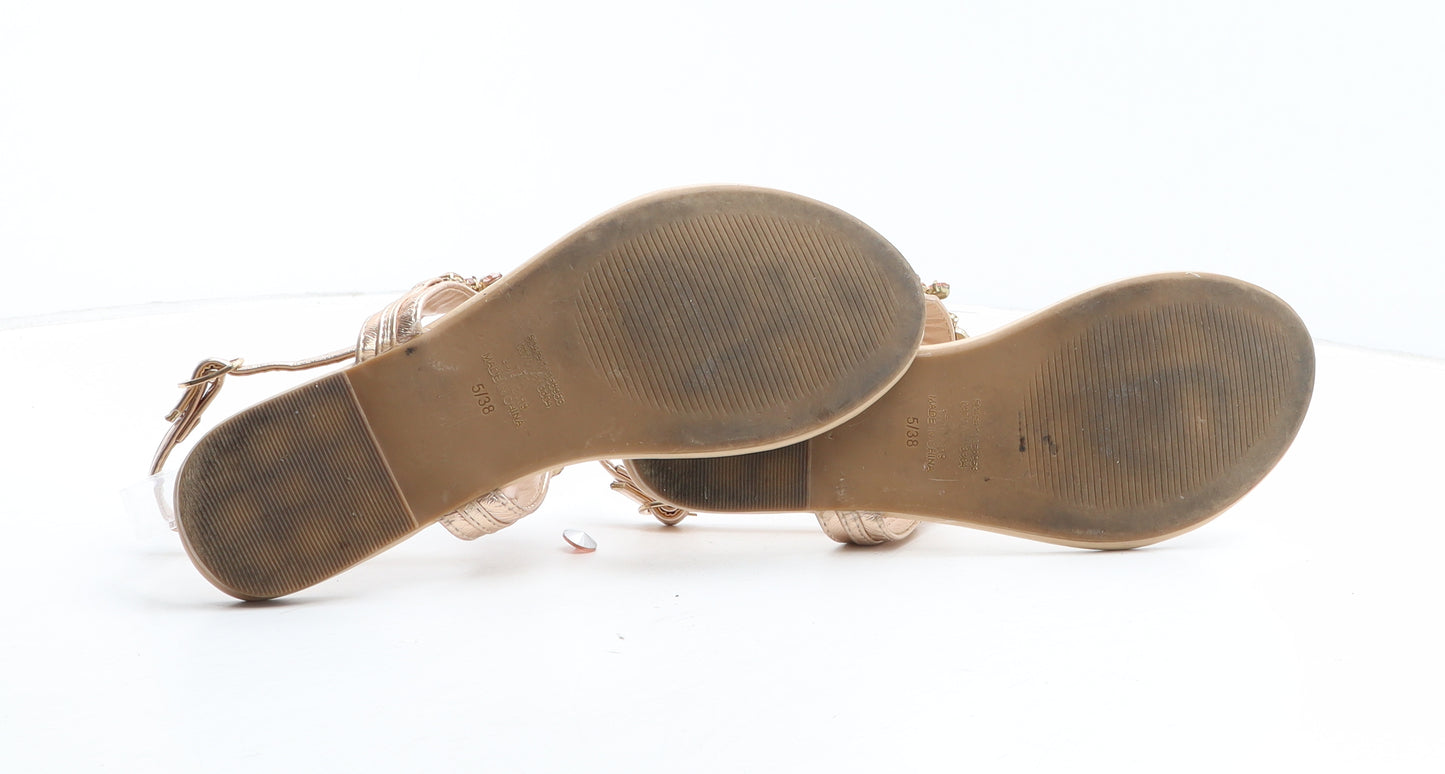 Faith Womens Beige Synthetic Thong Sandal UK