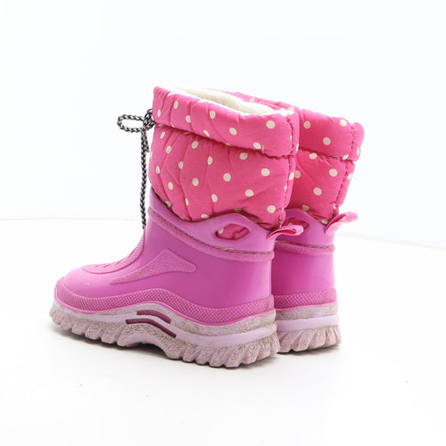 G&G Girls Pink Polka Dot Synthetic Snow Boot Boot UK 7.5 25