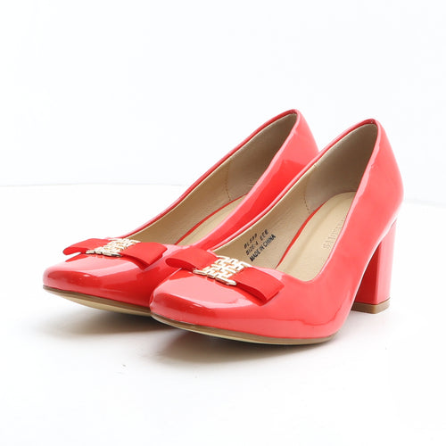 Heavenly Soles Womens Red Synthetic Court Heel UK