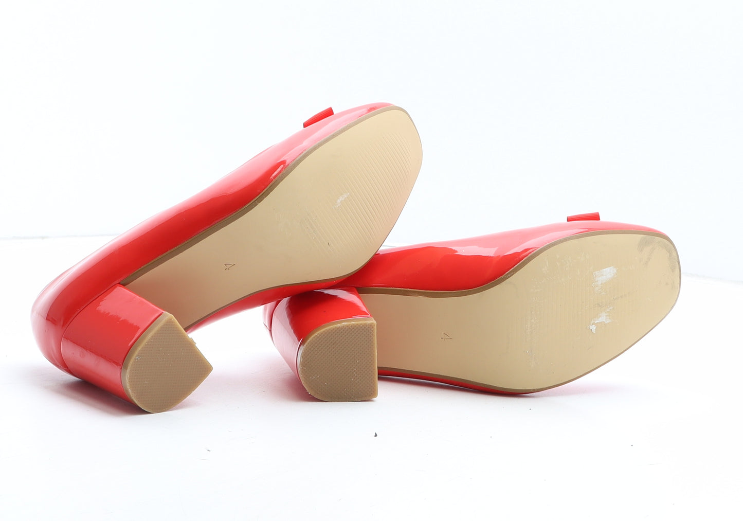 Heavenly Soles Womens Red Synthetic Court Heel UK