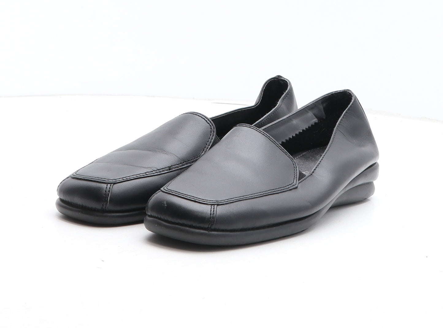 FootGlove Womens Black Leather Slip On Casual UK