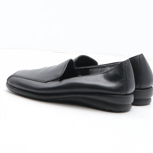 FootGlove Womens Black Leather Slip On Casual UK