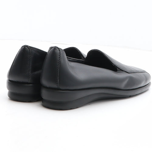 FootGlove Womens Black Leather Slip On Casual UK
