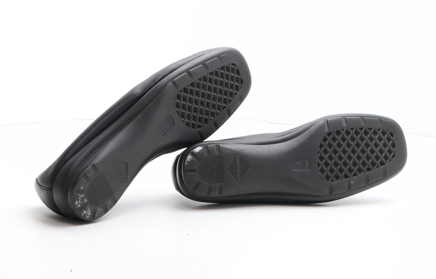 FootGlove Womens Black Leather Slip On Casual UK