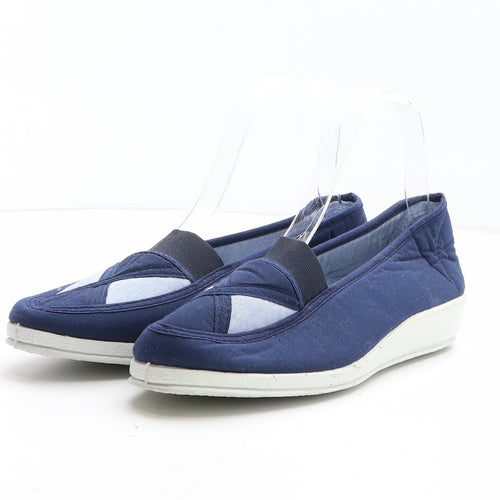 Preworn Womens Blue Colourblock Synthetic Slip On Casual UK