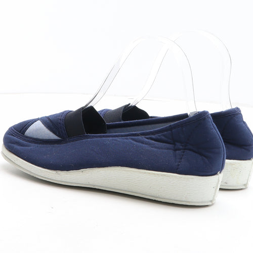 Preworn Womens Blue Colourblock Synthetic Slip On Casual UK