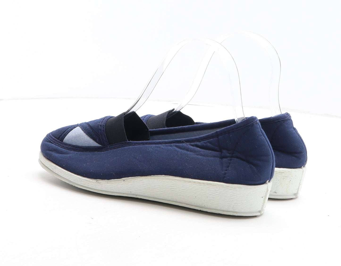 Preworn Womens Blue Colourblock Synthetic Slip On Casual UK