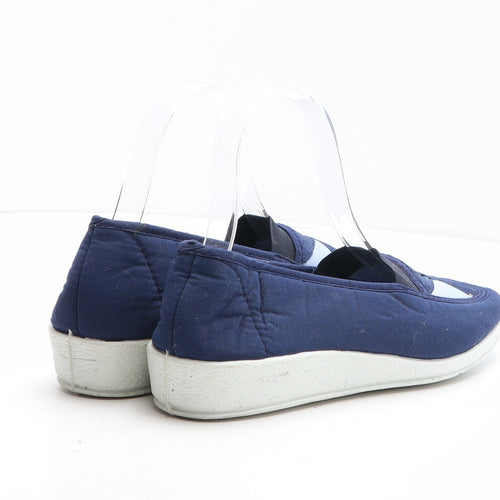 Preworn Womens Blue Colourblock Synthetic Slip On Casual UK