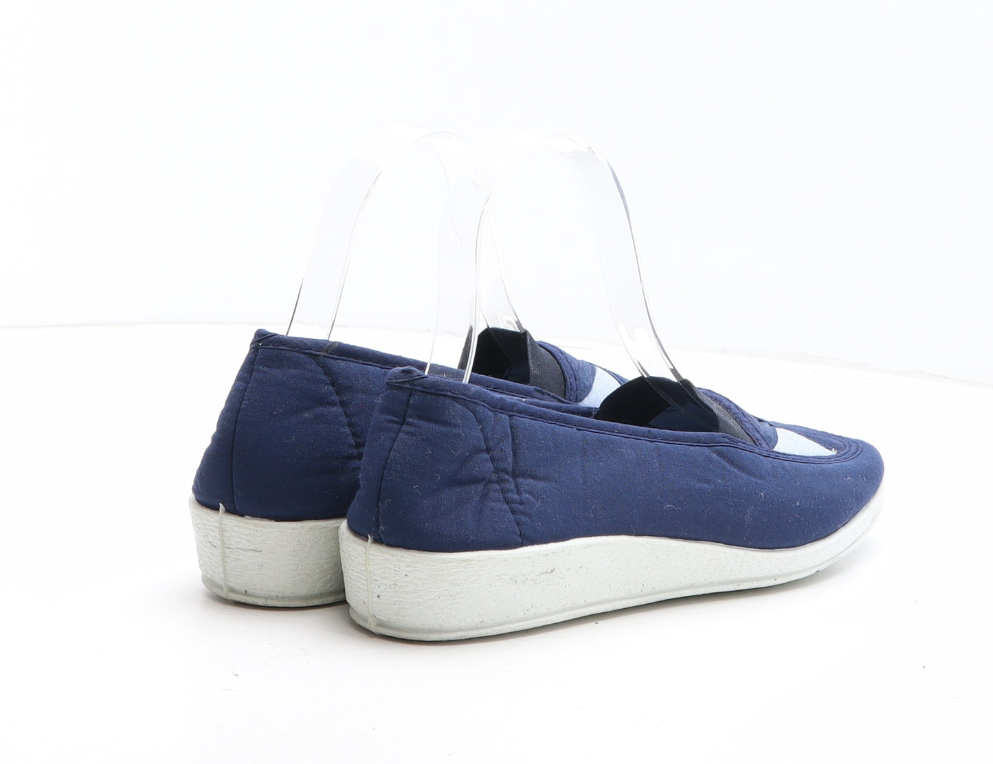 Preworn Womens Blue Colourblock Synthetic Slip On Casual UK