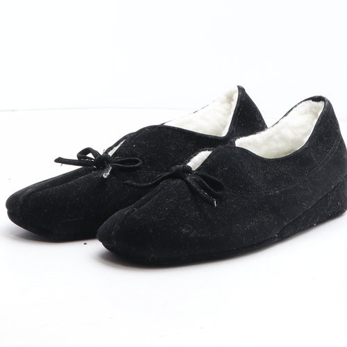 Preworn Womens Black Polyester Slip On Slipper UK
