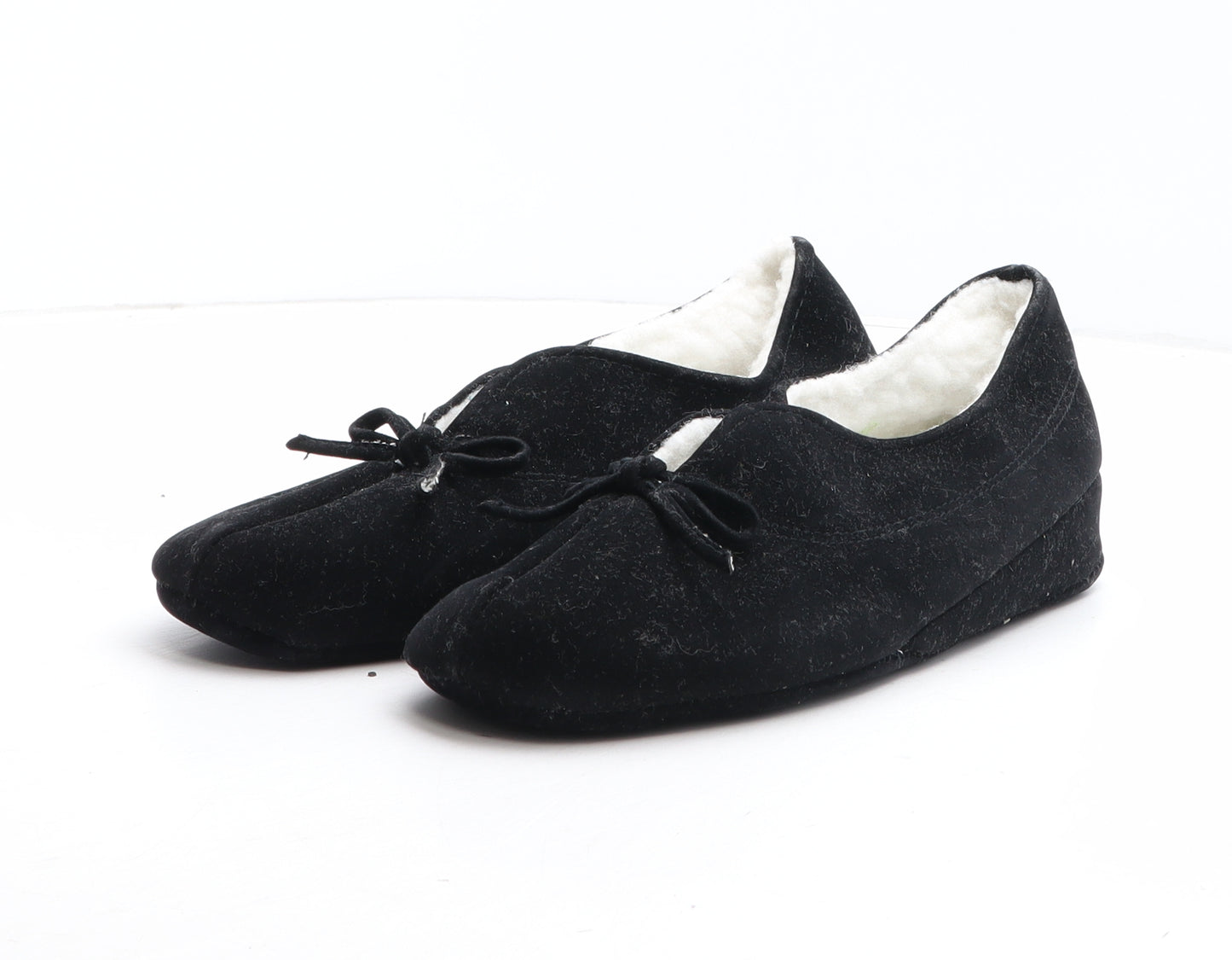 Preworn Womens Black Polyester Slip On Slipper UK