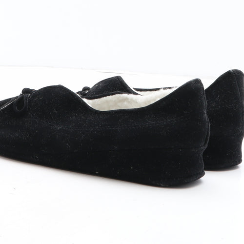 Preworn Womens Black Polyester Slip On Slipper UK