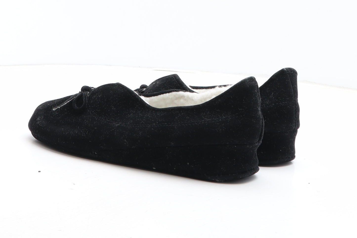Preworn Womens Black Polyester Slip On Slipper UK