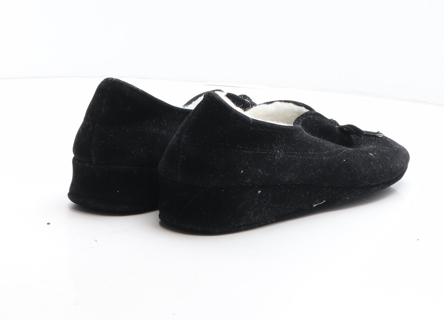 Preworn Womens Black Polyester Slip On Slipper UK