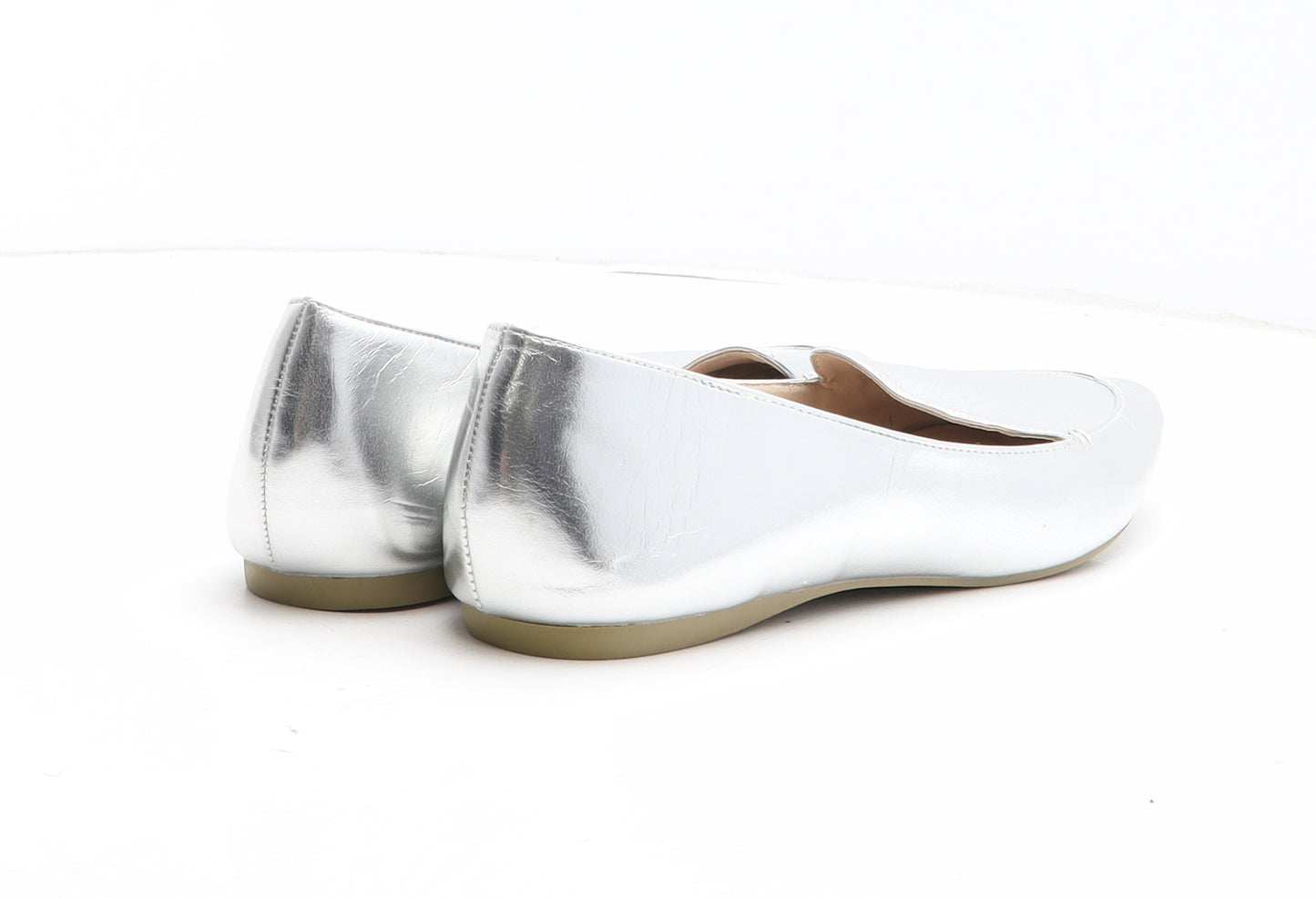 Papaya Womens Silver Synthetic Flat UK