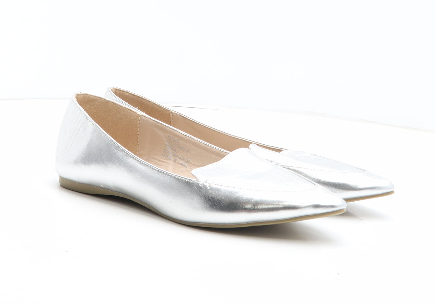 Papaya Womens Silver Synthetic Flat UK