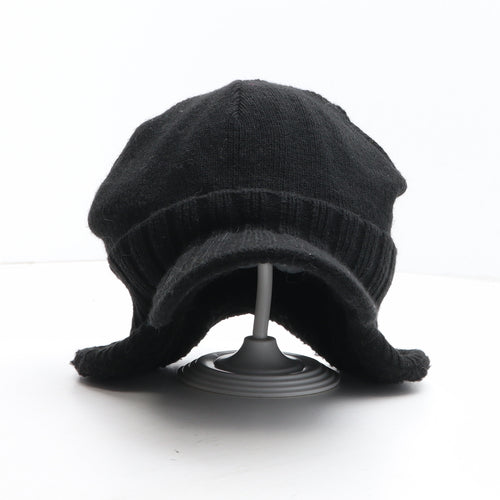 Preworn Mens Black Acrylic Peaked Cap One Size