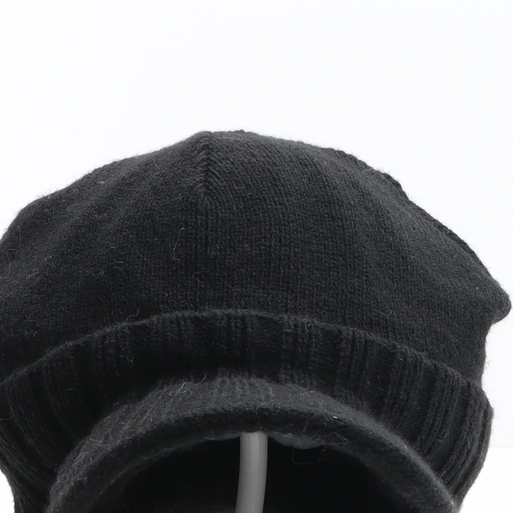 Preworn Mens Black Acrylic Peaked Cap One Size