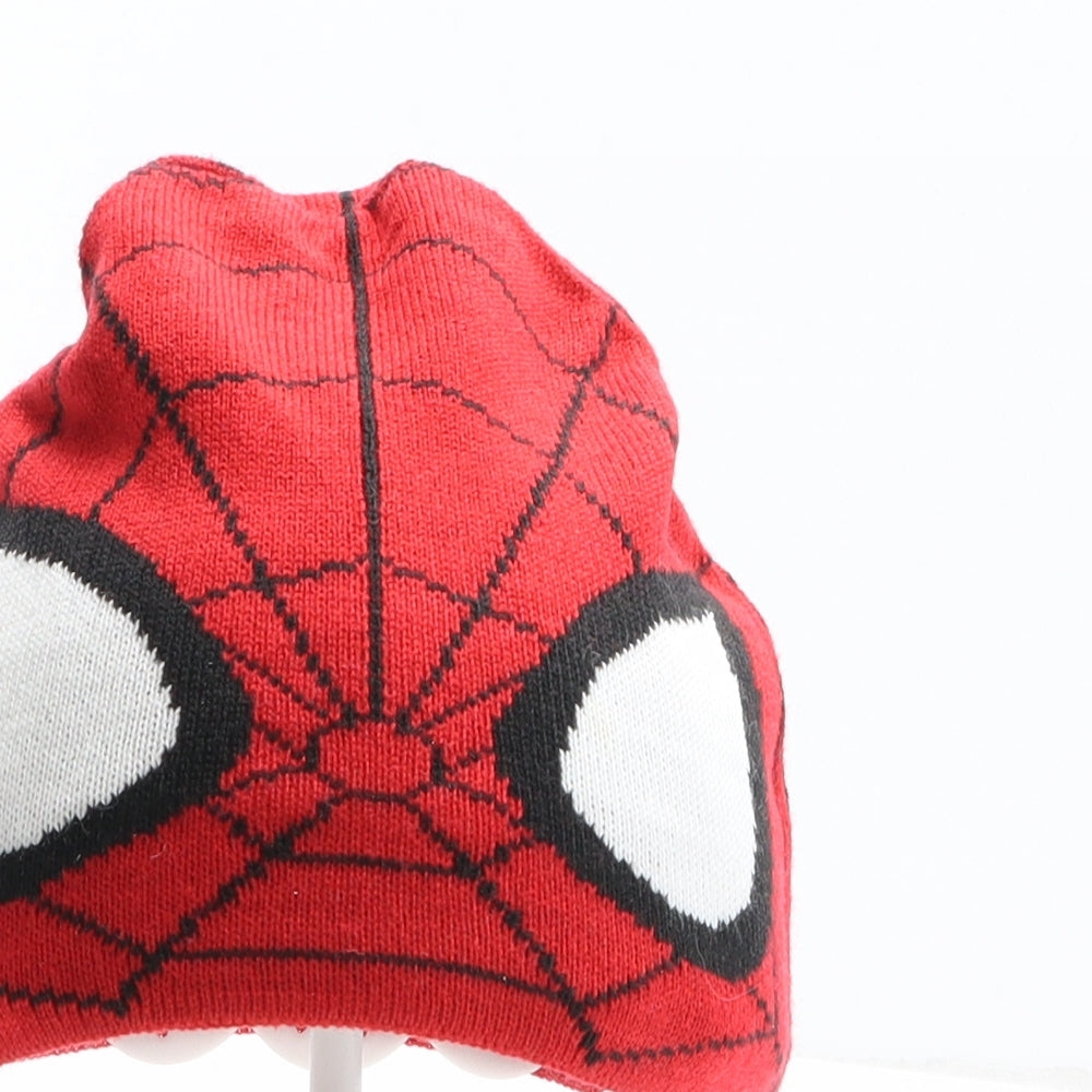 Marvel Boys Red Polyester Beanie One Size - Spiderman UK Size 2-3 Years