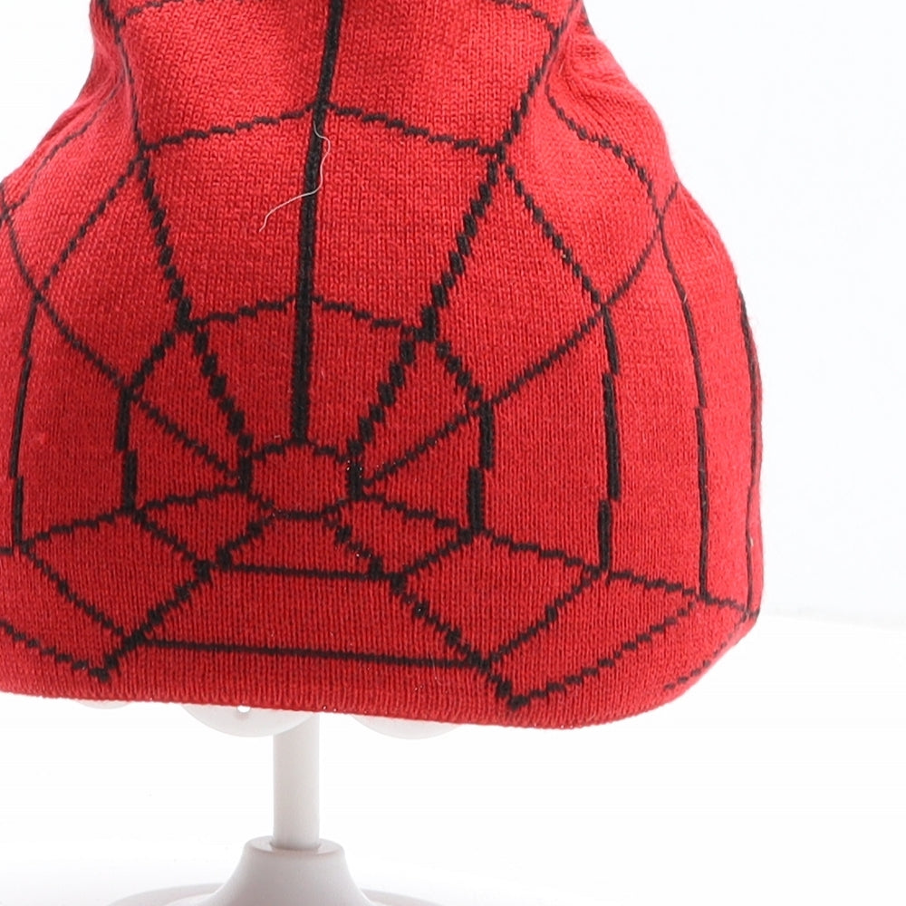 Marvel Boys Red Polyester Beanie One Size - Spiderman UK Size 2-3 Years