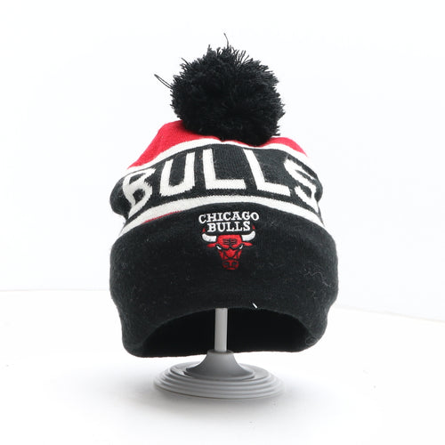 NBA Boys Red Colourblock Acrylic Bobble Hat One Size - Chicago Bulls