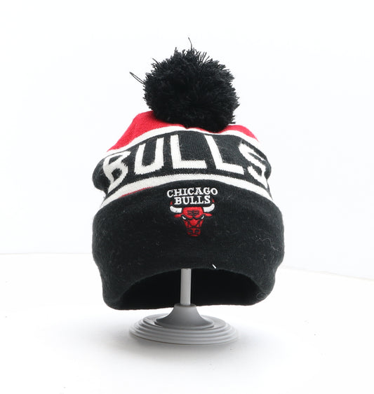 NBA Boys Red Colourblock Acrylic Bobble Hat One Size - Chicago Bulls