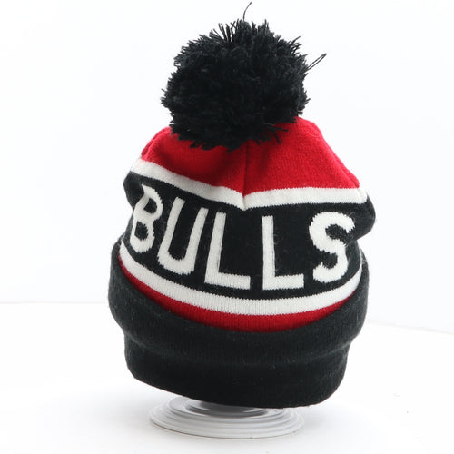 NBA Boys Red Colourblock Acrylic Bobble Hat One Size - Chicago Bulls