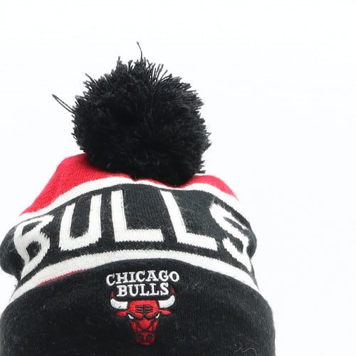 NBA Boys Red Colourblock Acrylic Bobble Hat One Size - Chicago Bulls