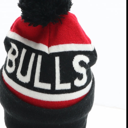 NBA Boys Red Colourblock Acrylic Bobble Hat One Size - Chicago Bulls