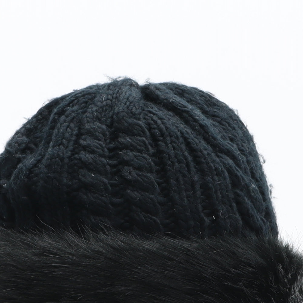 F&F Womens Black Acrylic Cossack One Size