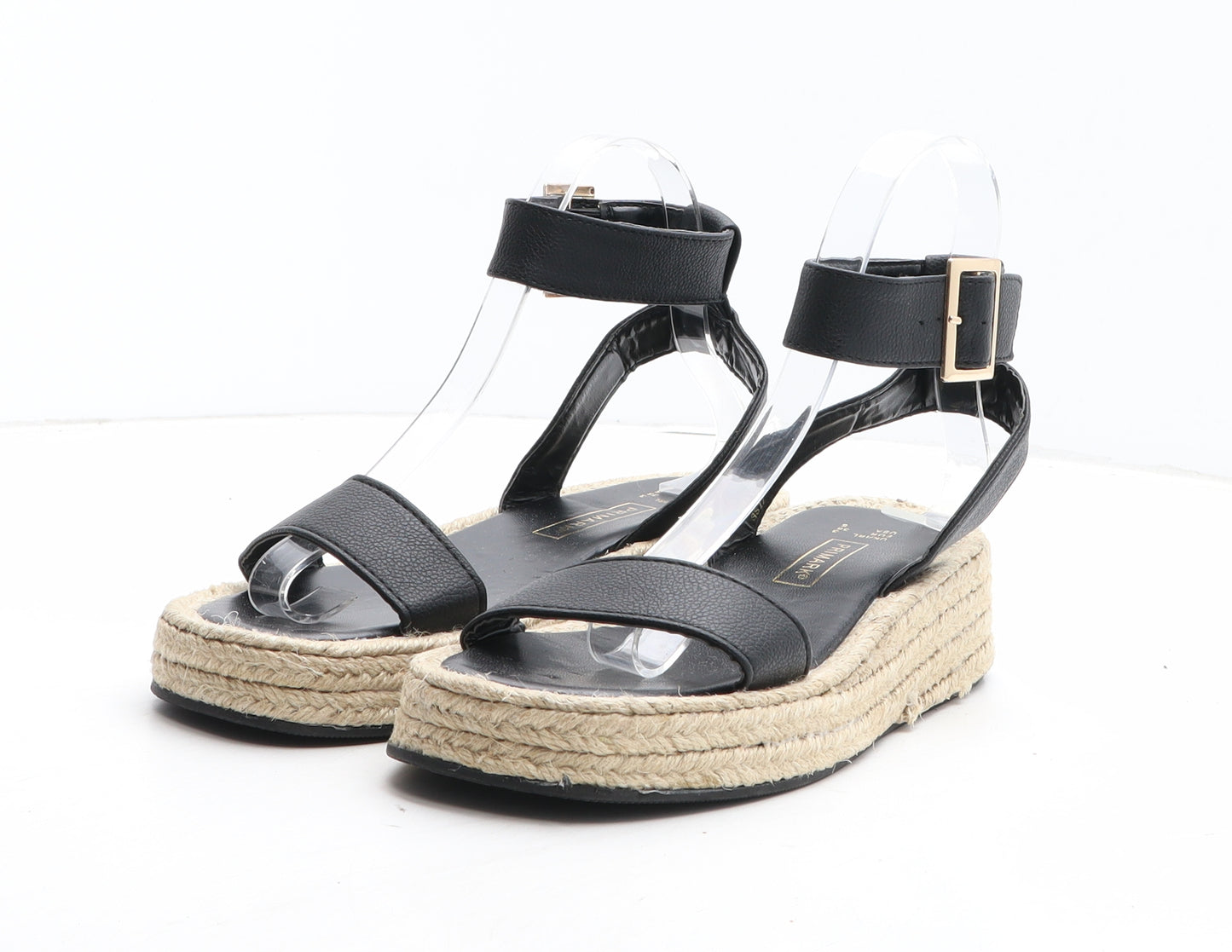 Primark Womens Black Synthetic Espadrille Sandal UK