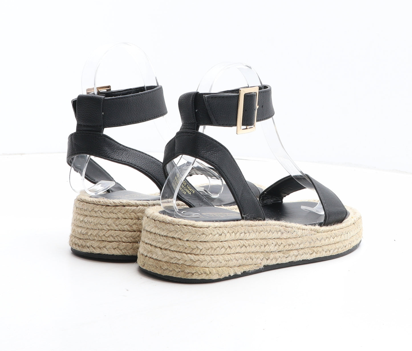 Primark Womens Black Synthetic Espadrille Sandal UK