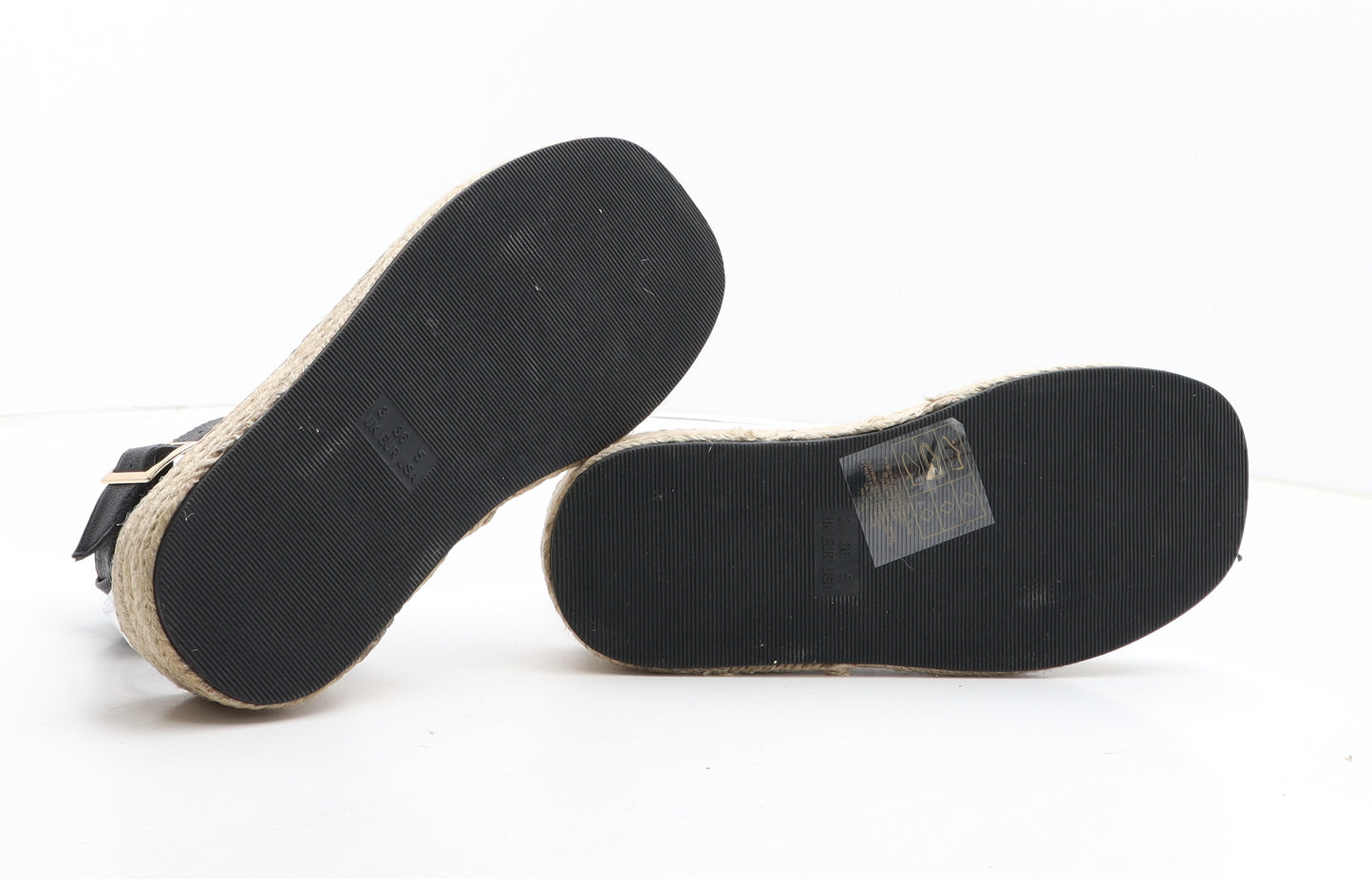 Primark Womens Black Synthetic Espadrille Sandal UK
