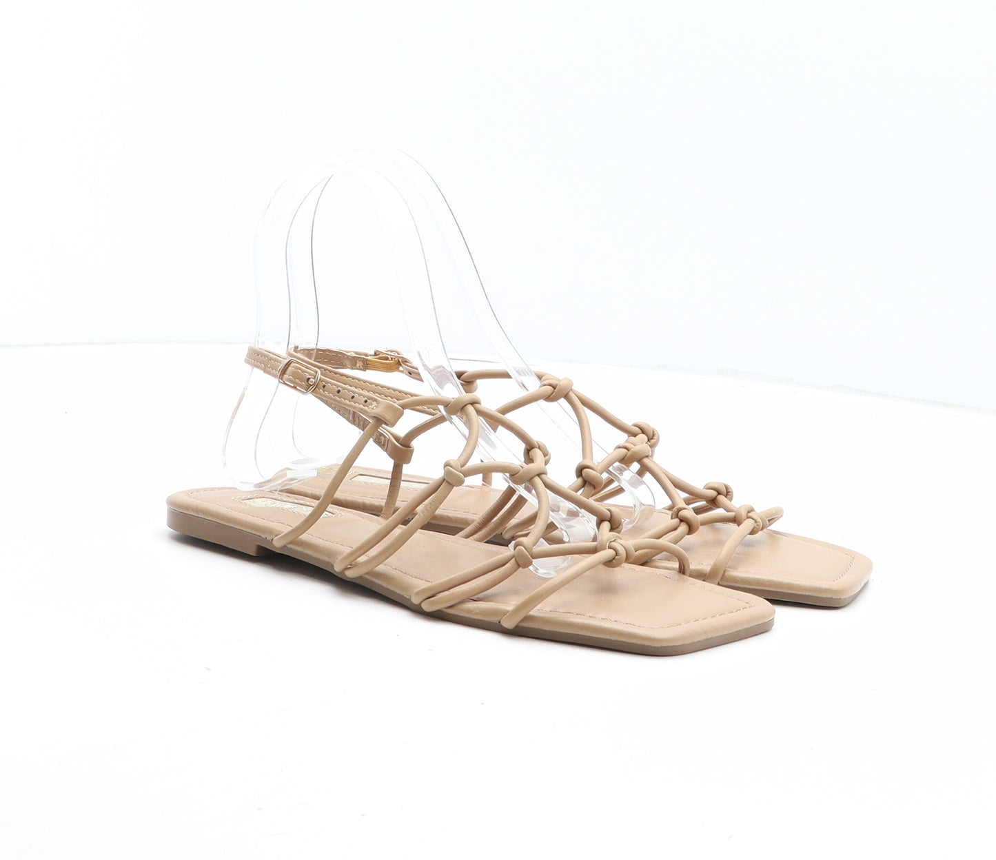 Primark Womens Brown Polyurethane Slingback Sandal UK