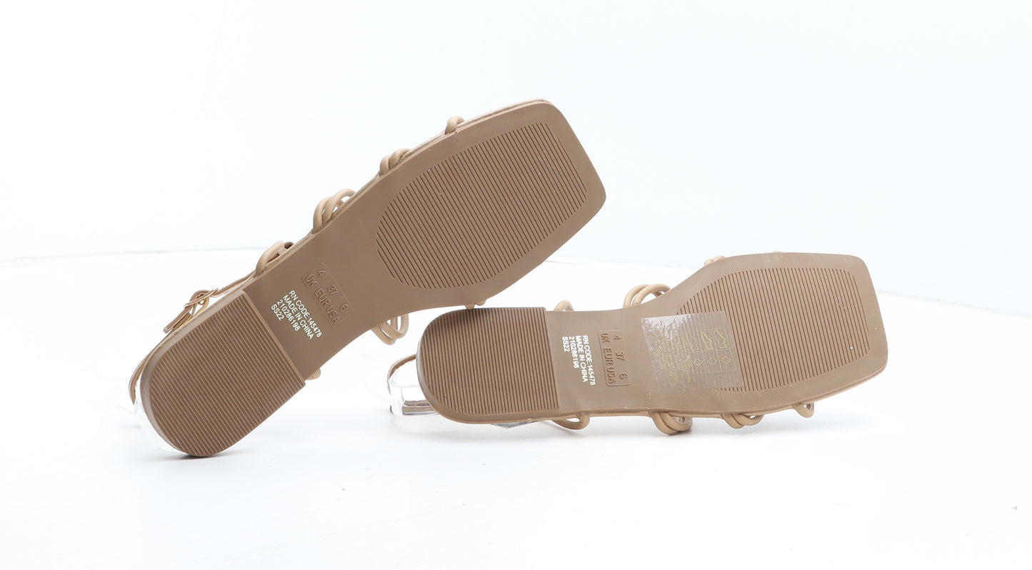 Primark Womens Brown Polyurethane Slingback Sandal UK