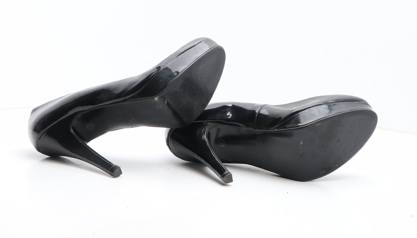 Love Label Womens Black Synthetic Court Heel UK