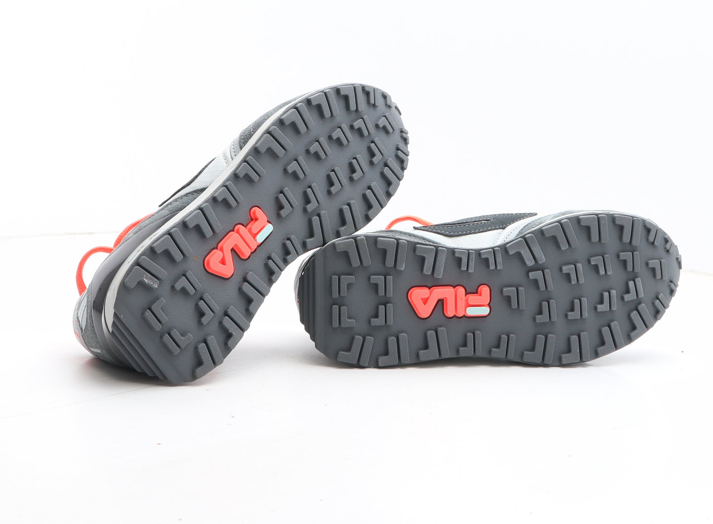 FILA Womens Grey Colourblock Fabric Trainer UK