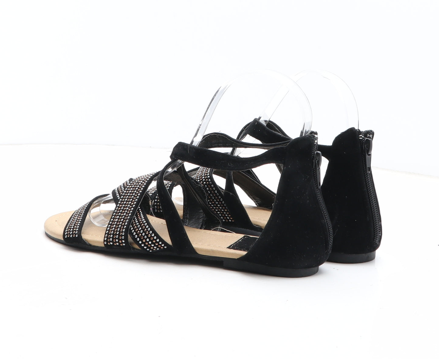 Atmosphere Womens Black Fabric Strappy Sandal UK