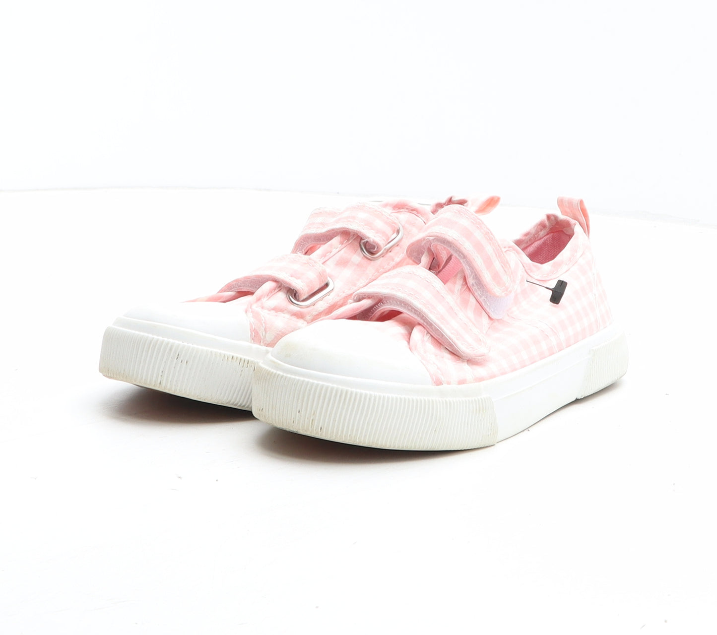 Primark Girls Pink Gingham Fabric Trainer UK 12